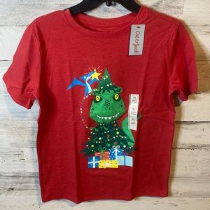 Boys Dinosaur Christmas Shirt Size XL NEW